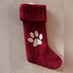 Red Paw Print Christmas Stocking